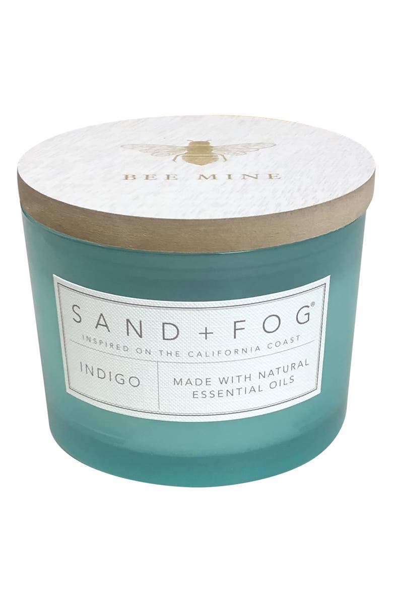 SAND AND FOG 12oz. Indigo Scented Candle, Main, color,