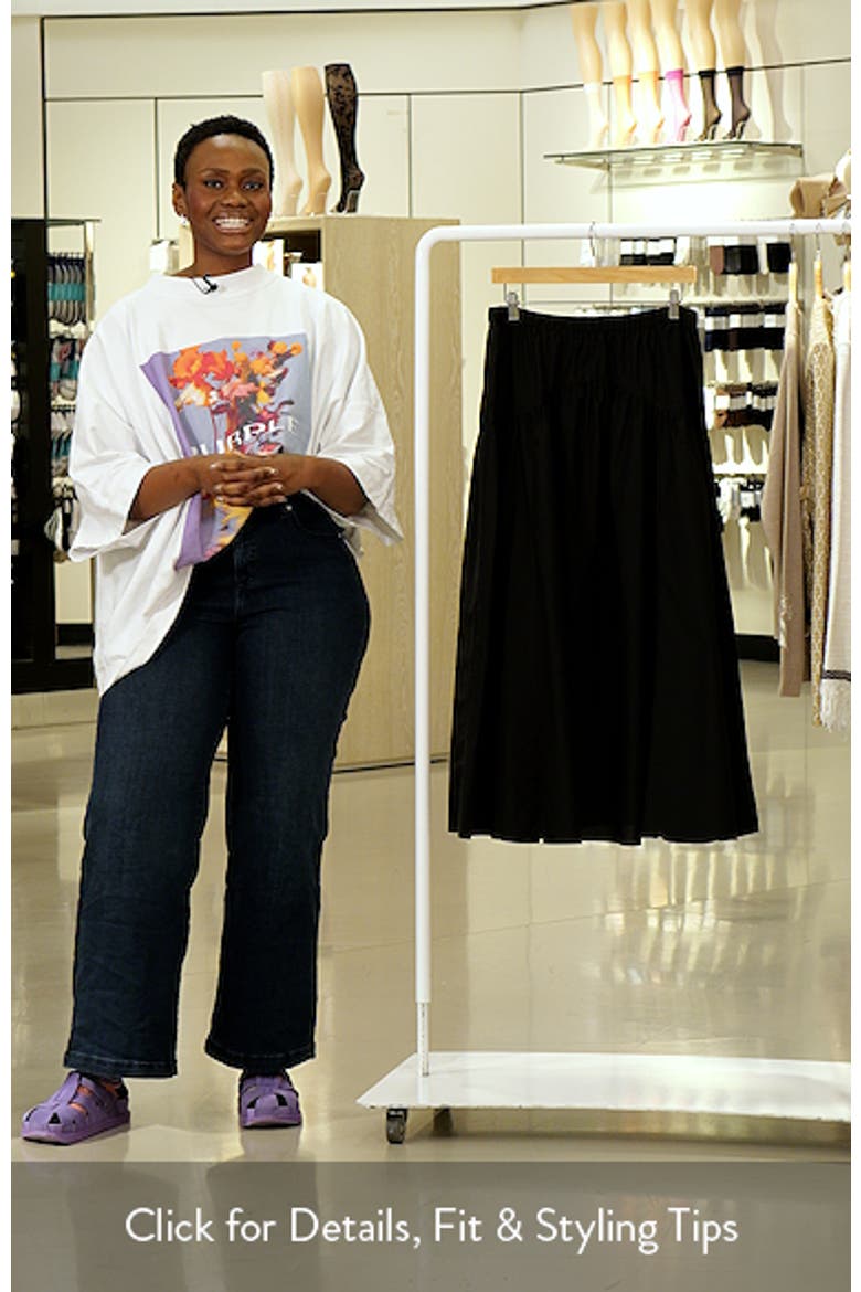 Cotton Blend Midi Skirt (Women) | Nordstrom
