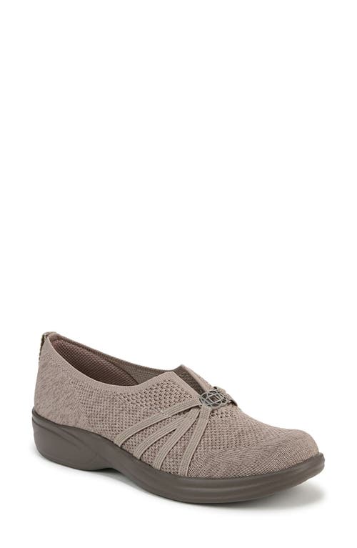 Bzees Women's Niche Knit Washable Slip On Flats In Taupe Knit