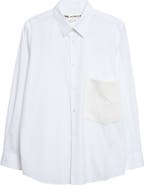 Comme des Garçons Cotton Broadcloth Button-Up Shirt with Chemical Lace Pocket