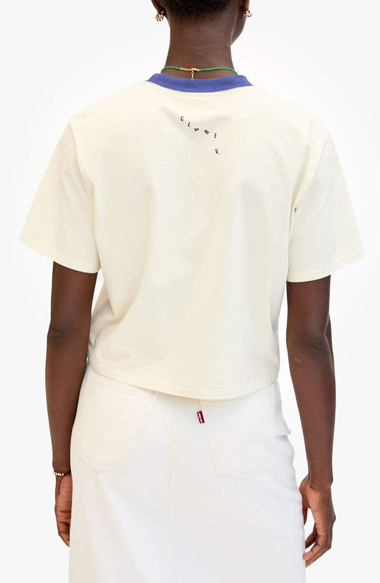 Clare V. Le Caree Block Ciao T-Shirt, Alternate, color, Cream