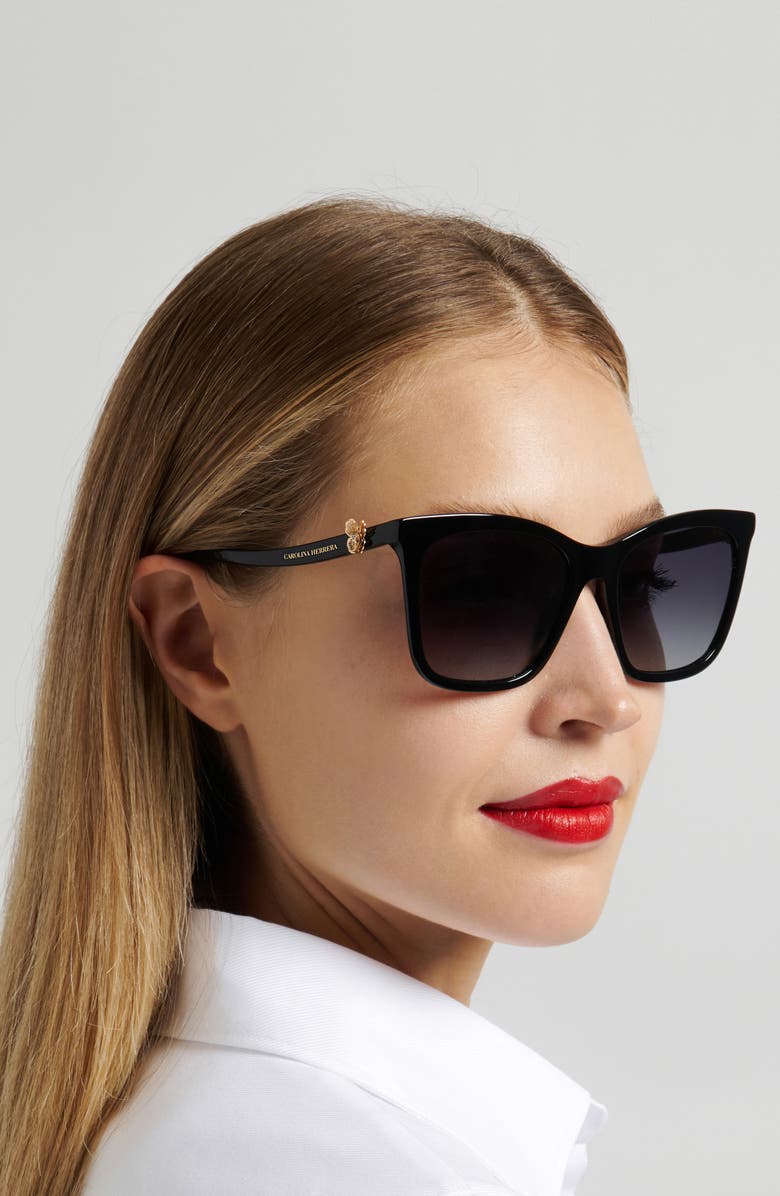 Carolina Herrera Her 55mm Gradient Rectangular Sunglasses, Alternate, color, 