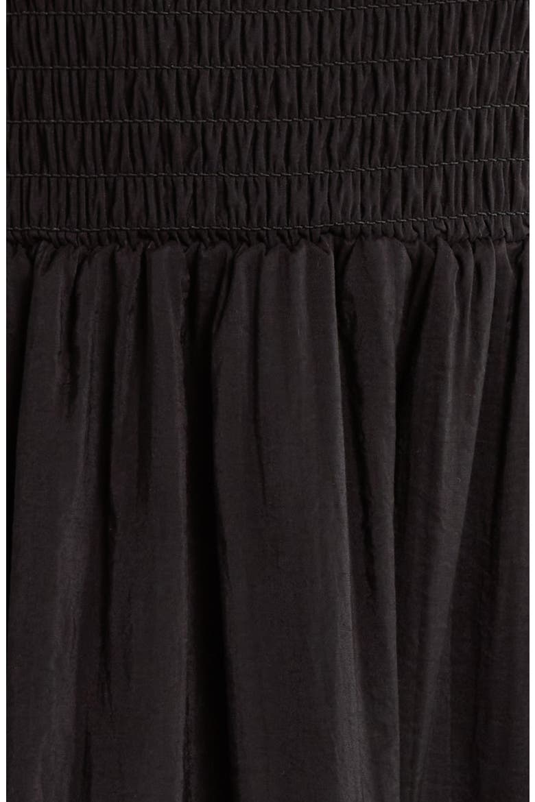 Tiered Strapless Cover-Up Dress, Alternate, color, BLACK