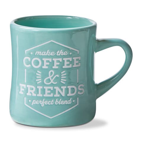 Coffee & Friends Diner Mug Turquoise Stoneware Everyday