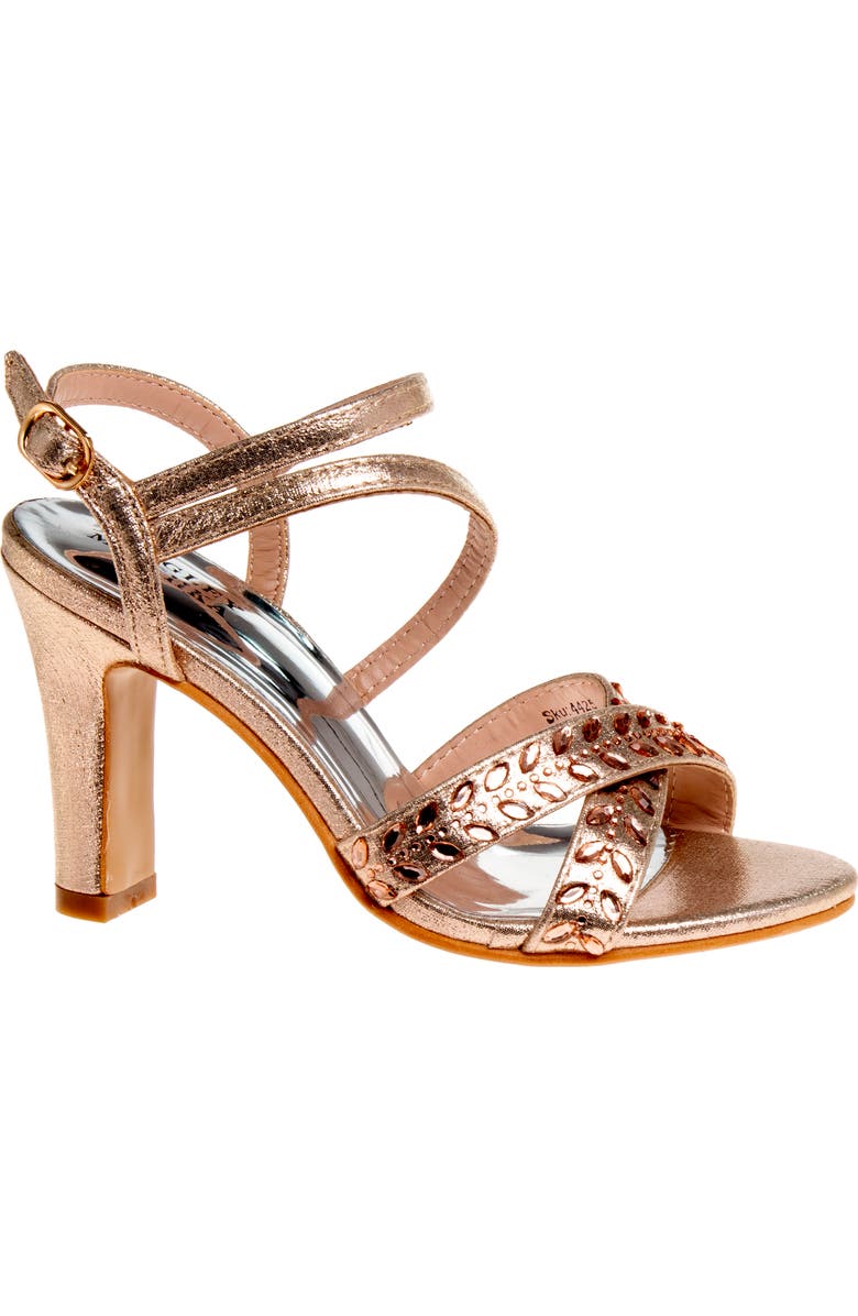 BADGLEY MISCHKA Big Girls Dress Heel Sandals, Main, color, Rose Gold