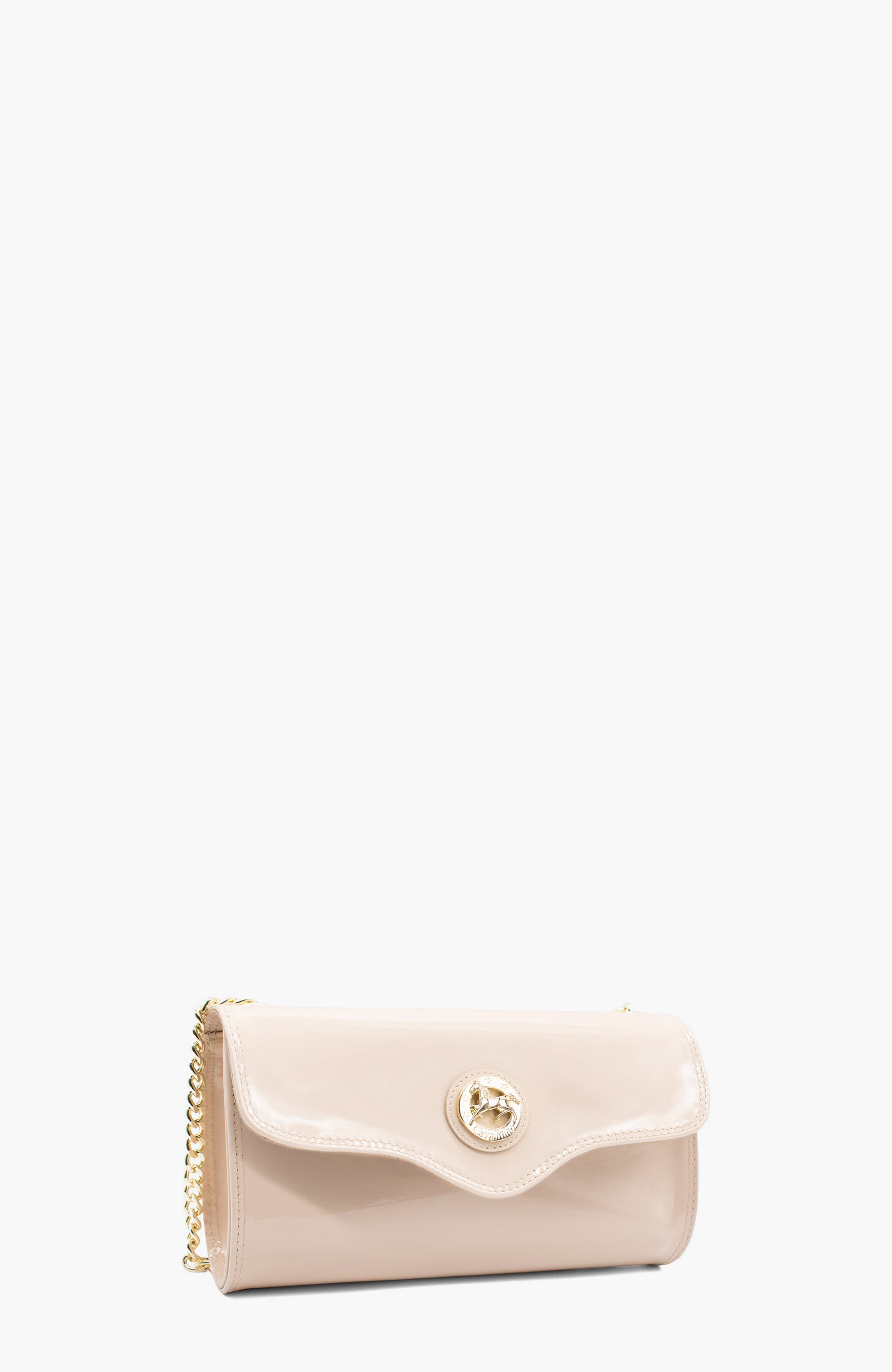 All In 496 Patent Leather Clutch Shoulder Bag, Alternate, color, Beige