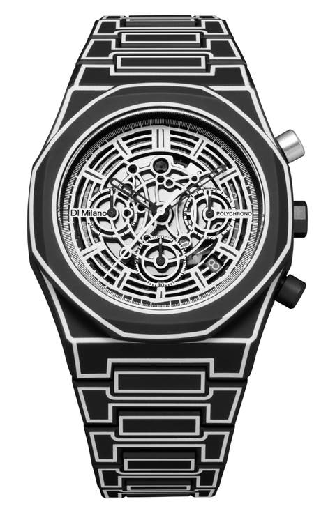 Sketch Skeleton Chronograph Bracelet Watch, 40.5mm