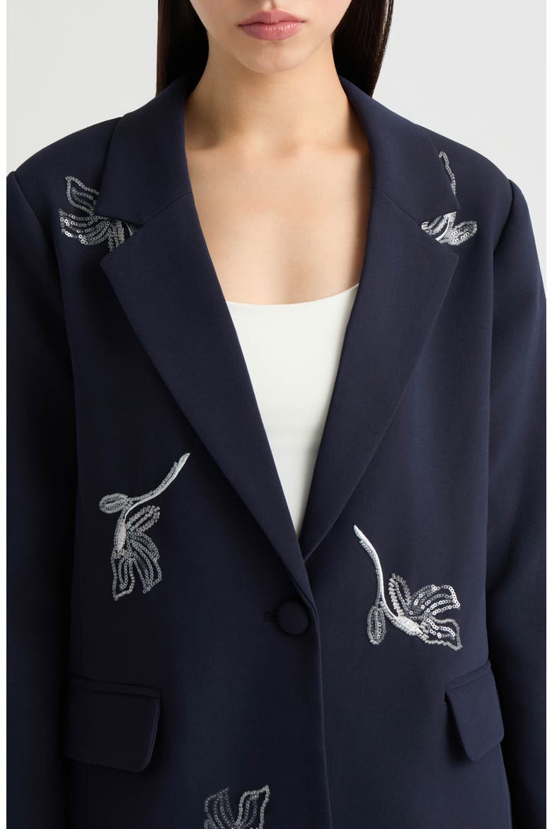 Embellished Blazer, Alternate, color, NAVY