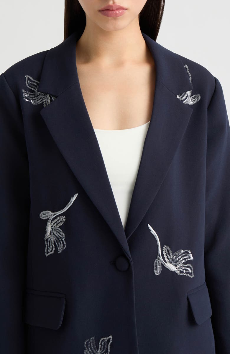 NVLT Embellished Blazer, Alternate, color, Navy