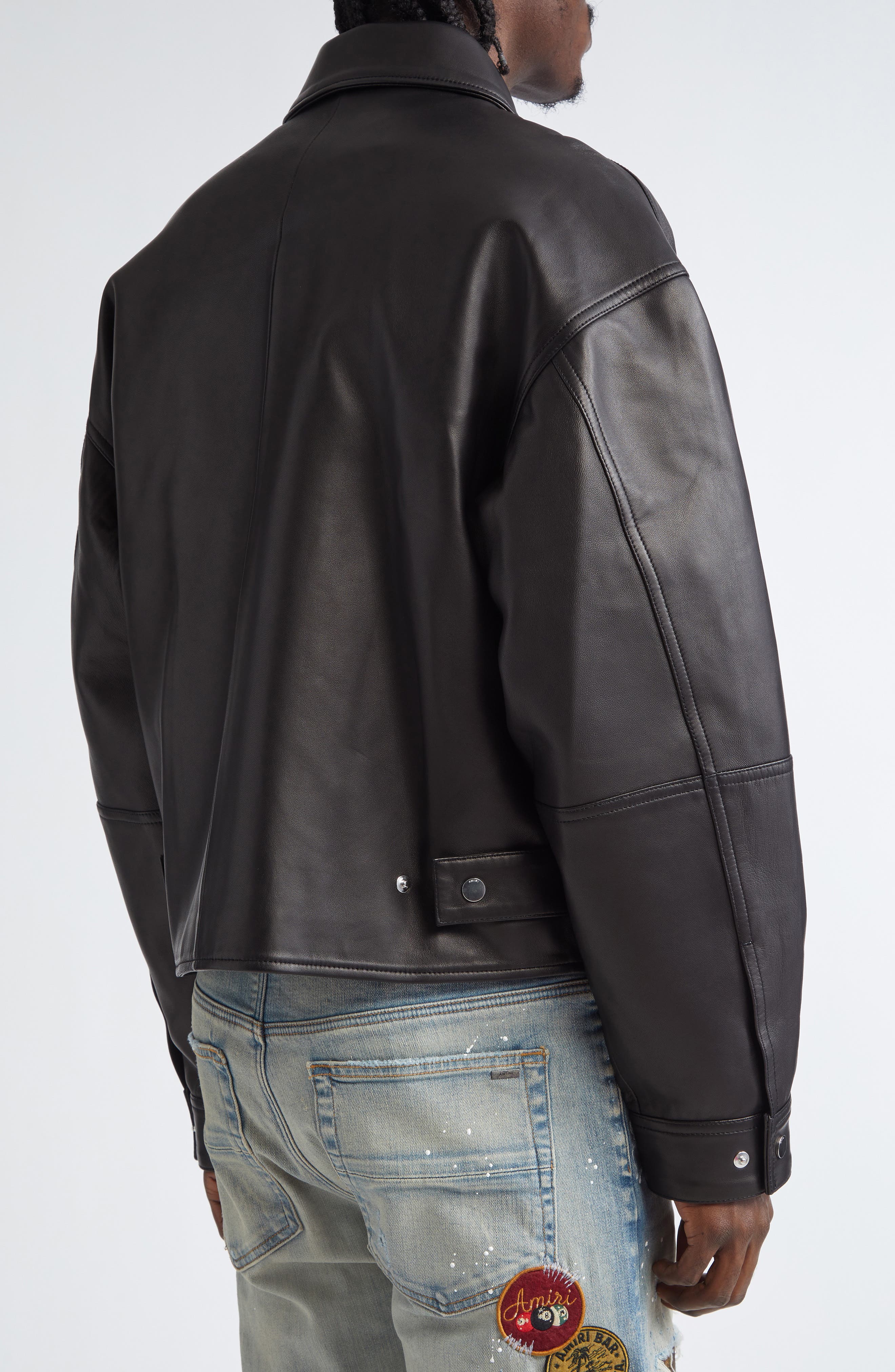 AMIRI MA Quad Embossed Leather Work Jacket (Men) | Nordstrom