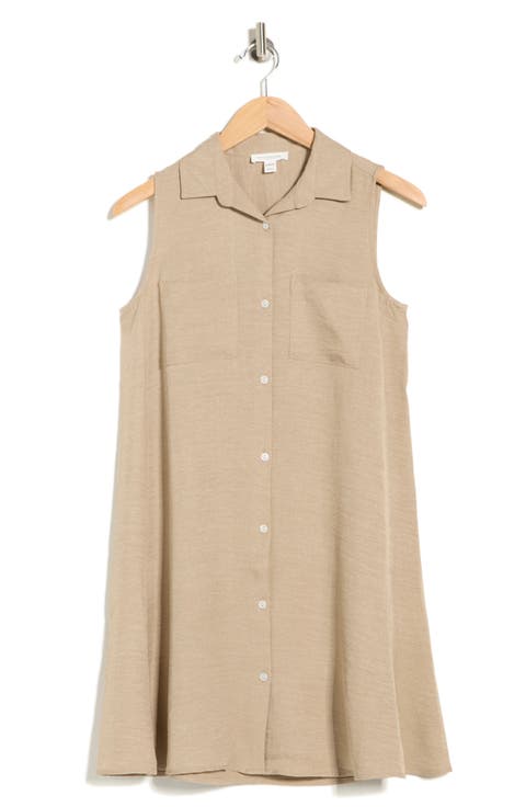 Two Pocket Sleeveless Shirtdress