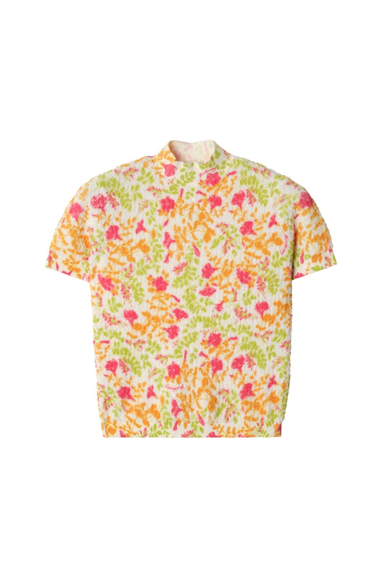 Burberry Floral Cotton Blend Top, Alternate, color, Fuchsia Pink