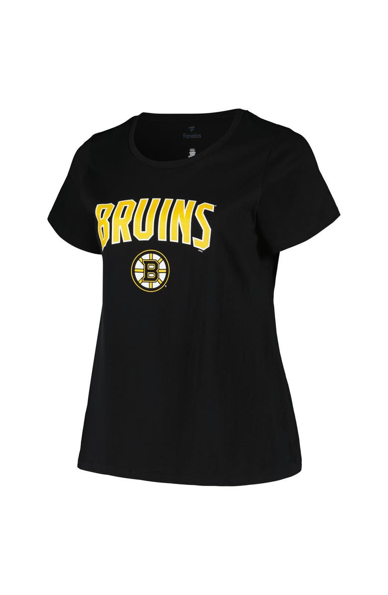 PROFILE Women's Profile Black Boston Bruins Plus Size Arch Over Logo T-Shirt, Alternate, color, Black