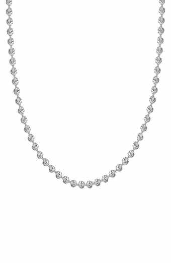 BEST SILVER Sterling Silver 4mm Crescent Ball Chain Necklace