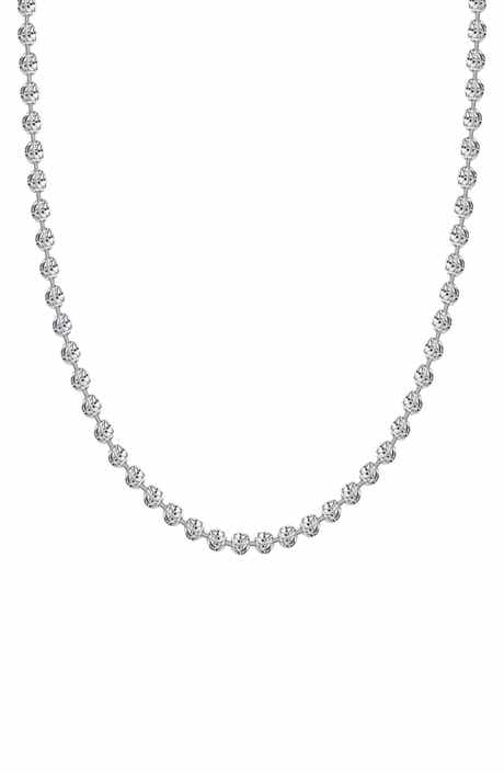 BEST SILVER Sterling Silver 4mm Crescent Ball Chain Necklace