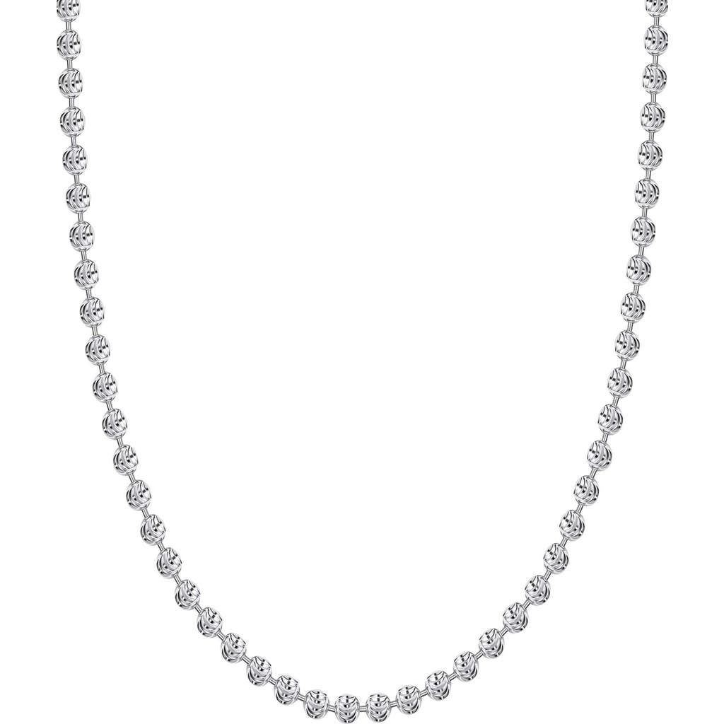 BEST SILVER Sterling Silver 4mm Crescent Ball Chain Necklace at Nordstrom Rack, Size 22"
