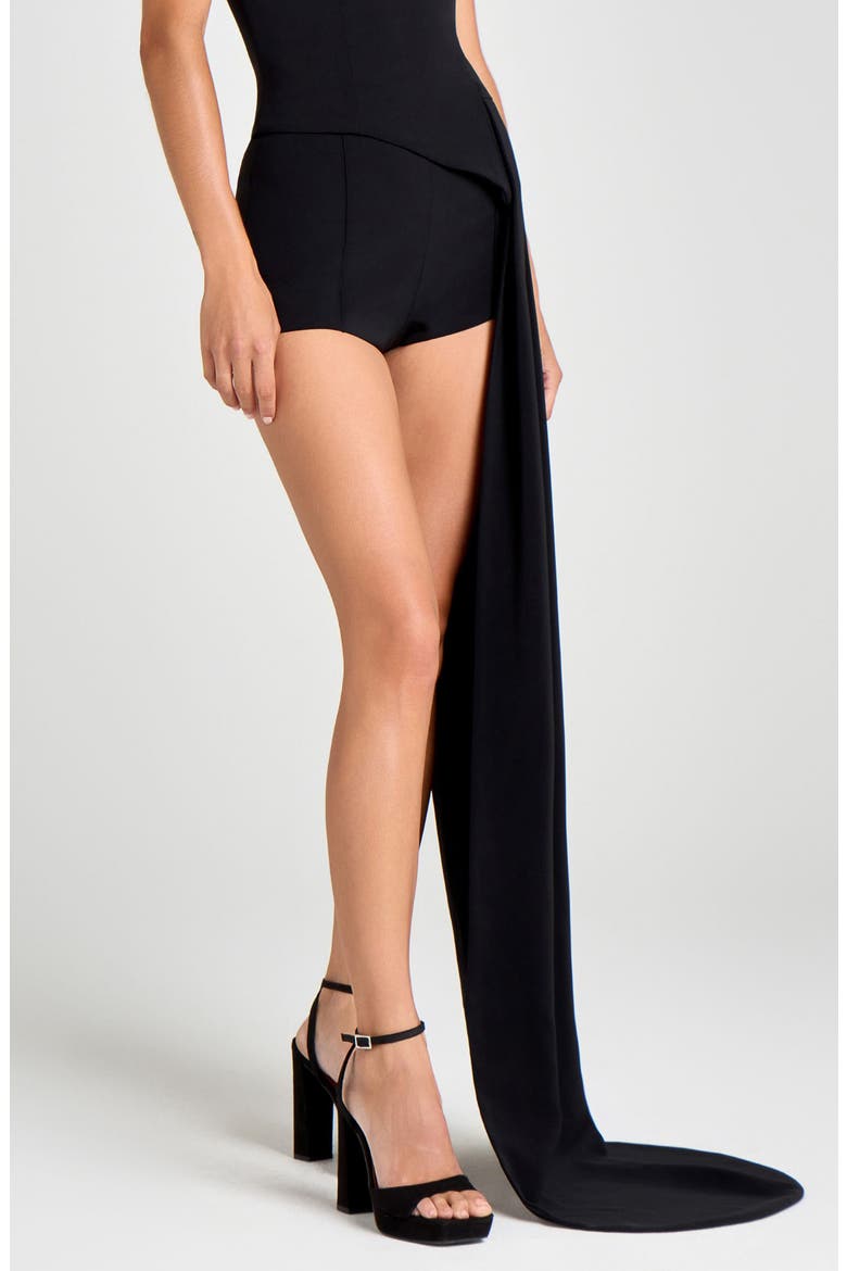 Crepe Hotpants, Alternate, color, BLACK