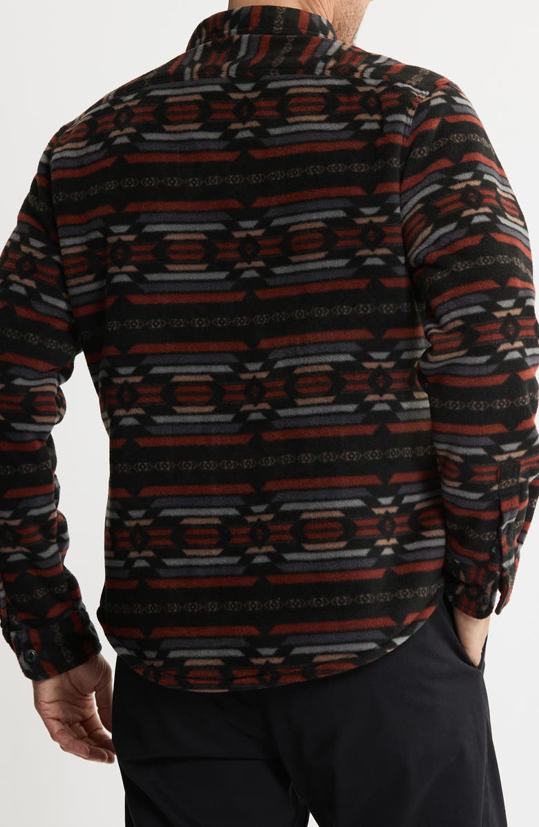 JACHS Geometric Jacquard Faux Shearling Lined Jacket, Alternate, color, Black Multi