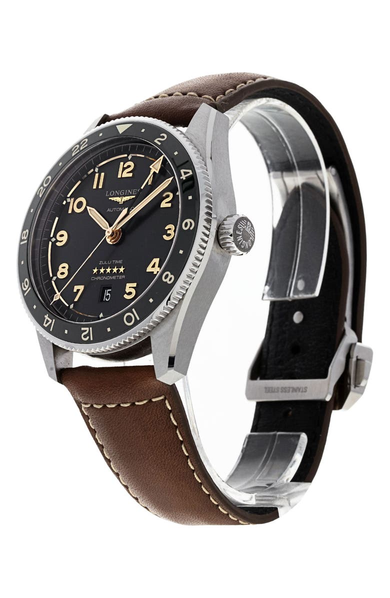 Watchfinder & Co. Longines Preowned Spirit Leather Strap Watch, 42mm, Alternate, color,