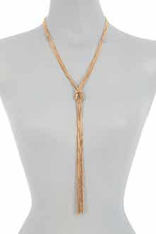 NORDSTROM RACK Multi Strand Knotted Y-Necklace