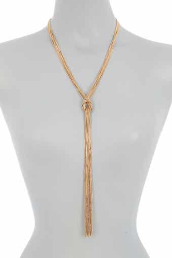 Multi Strand Knotted Y-Necklace