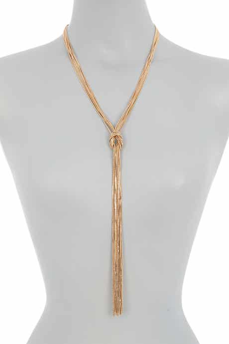 NORDSTROM RACK Multi Strand Knotted Y-Necklace