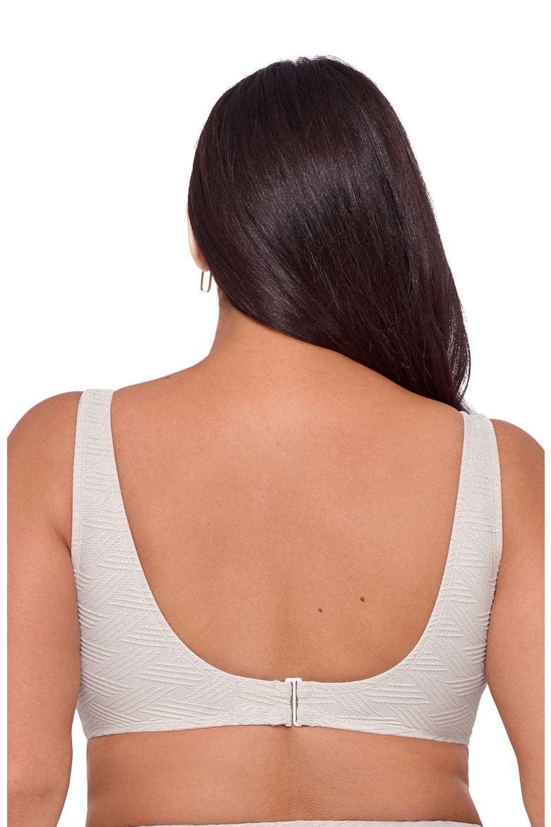 Supportive and Sculpting Basket Weave Scoop Back Cutout U-Wire Bikini Swimsuit Top, Alternate, color, Bone Basket Weave