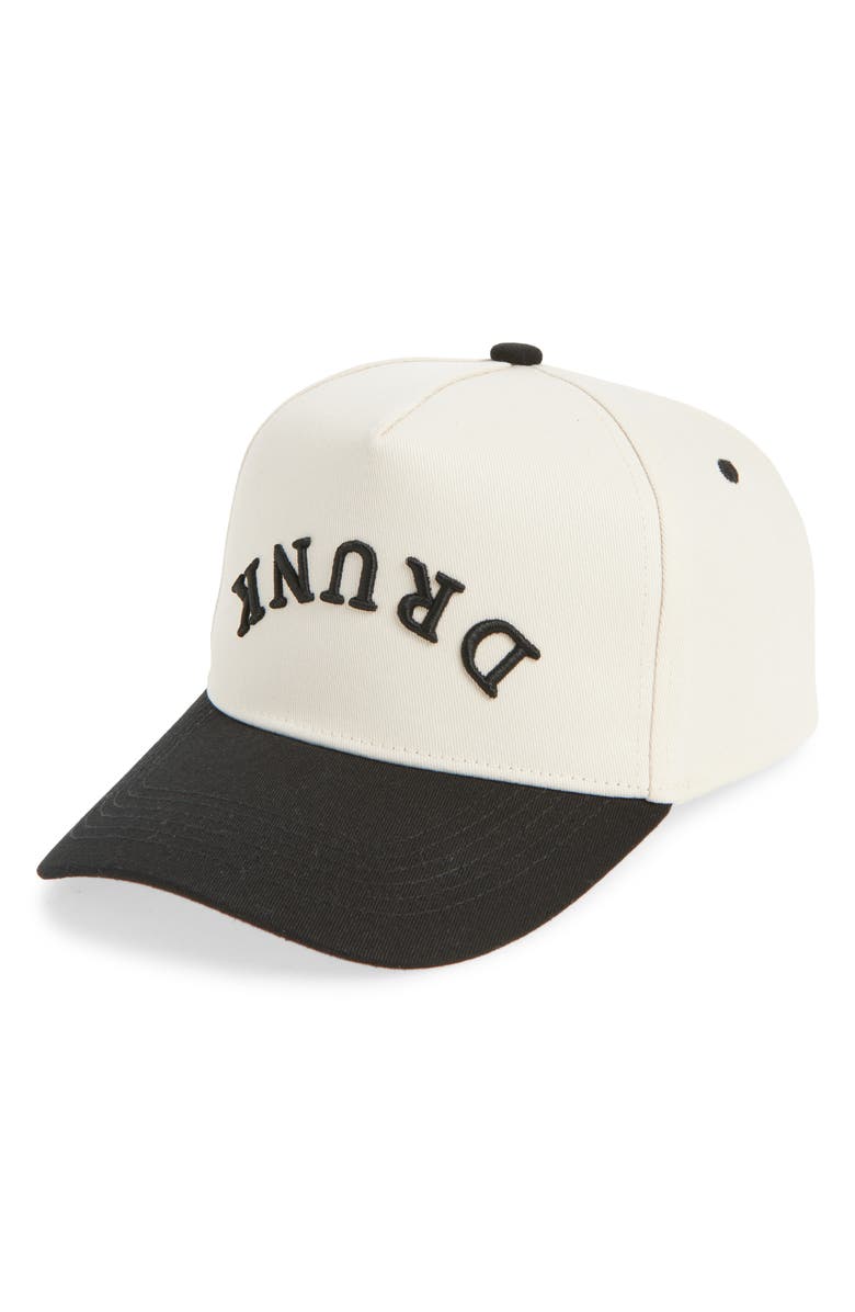 KenzKustomz Drunk Canvas Snapback Baseball Cap, Main, color, Black