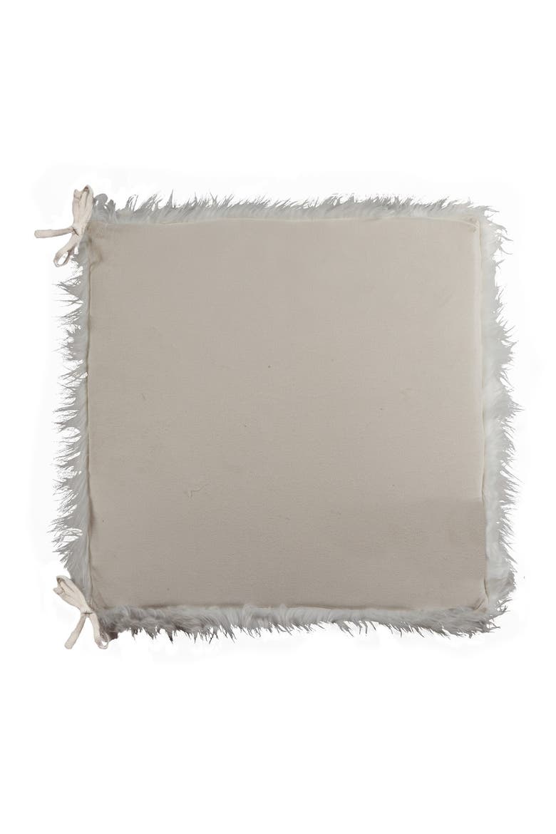 Laredo Faux Fur Seat Cushion - 17" x 17"  - Off White - Set of 2, Alternate, color, OFF WHITE