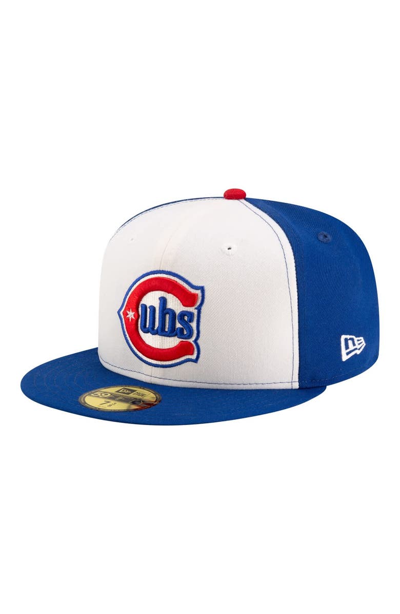 New Era Men's New Era White/Royal Chicago Cubs 150th Anniversary 59FIFTY Fitted Hat, Alternate, color, White