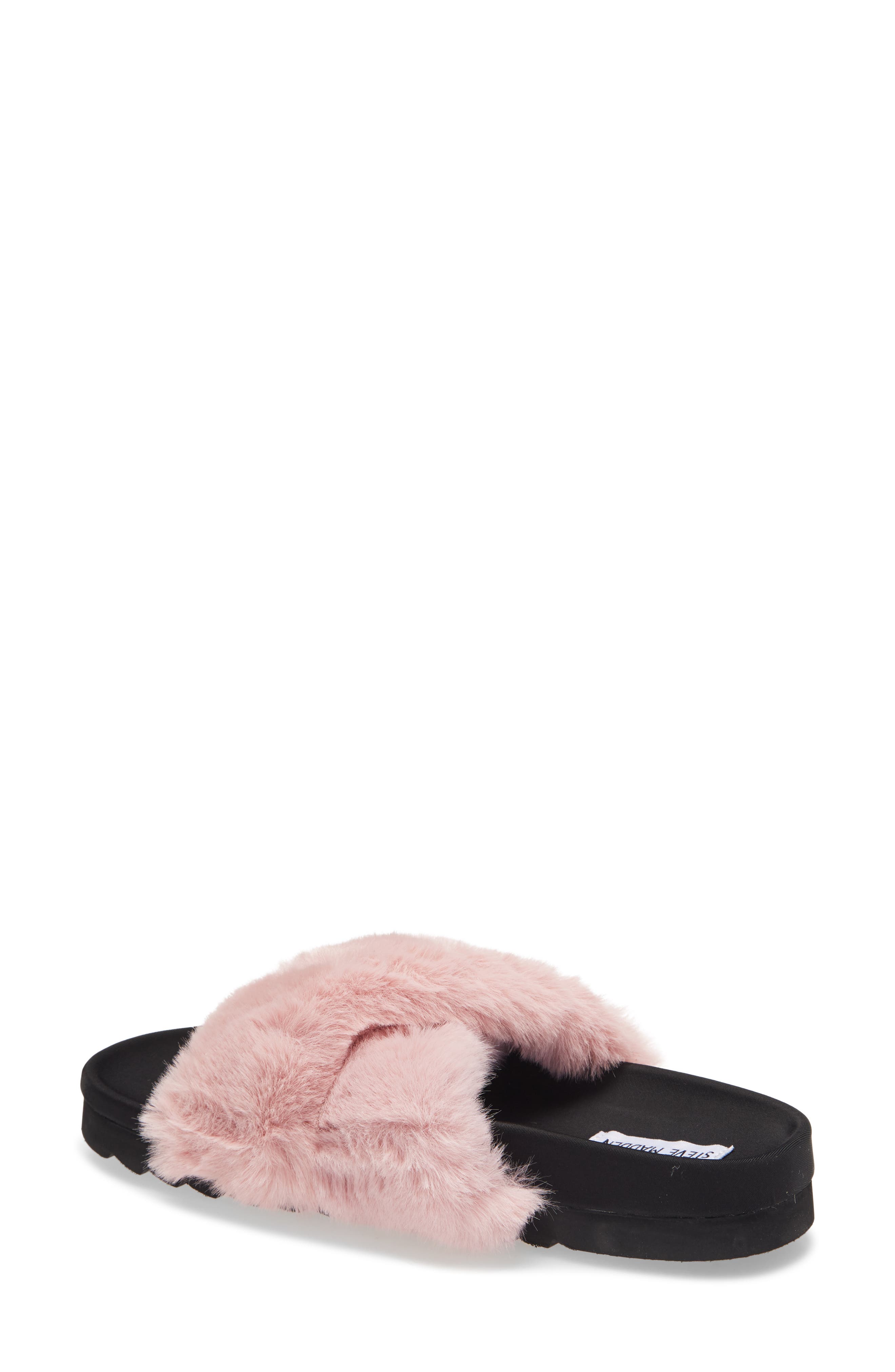 Amari Faux Fur Slipper, Alternate, color, PINK