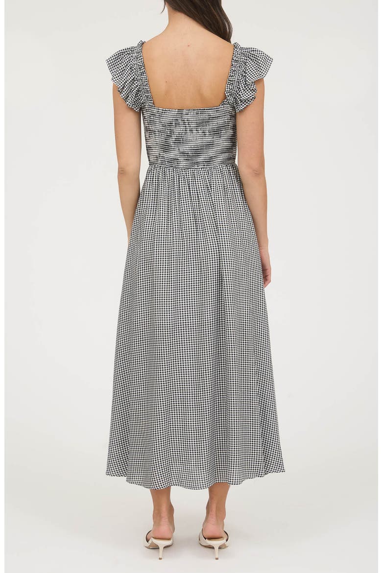 Bow Trim Midi Dress, Alternate, color, BLACK