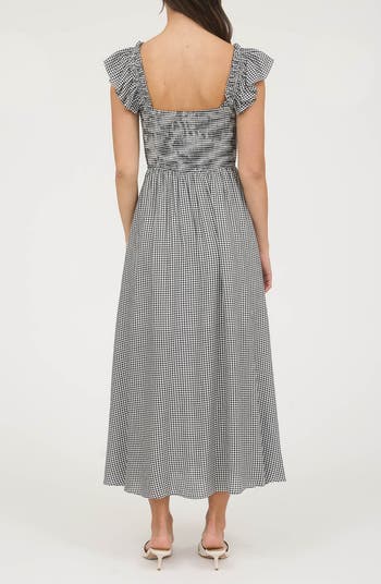Bow Trim Midi Dress
