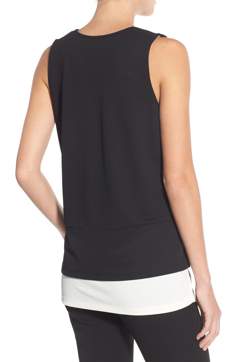 Halogen<sup>®</sup> Colorblock Double Layer Sleeveless Top, Alternate, color,
