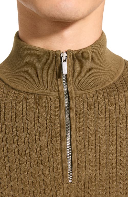 Theory Walton Quarter Zip Sweater In Brown