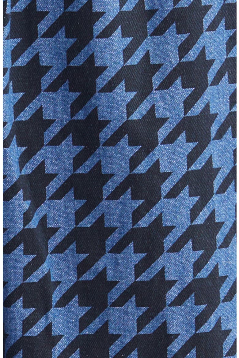 Houndstooth Print Denim Shirtdress, Alternate, color, MEDIUM WASH/ BLACK