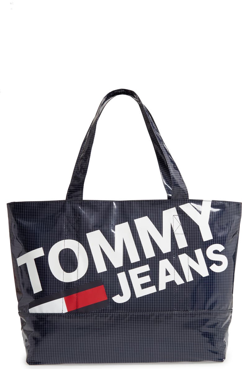 TOMMY JEANS Transparent Logo Tote, Main, color,