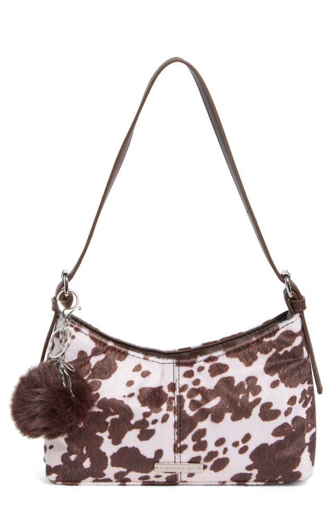 Faux Leather Baguette Shoulder Bag