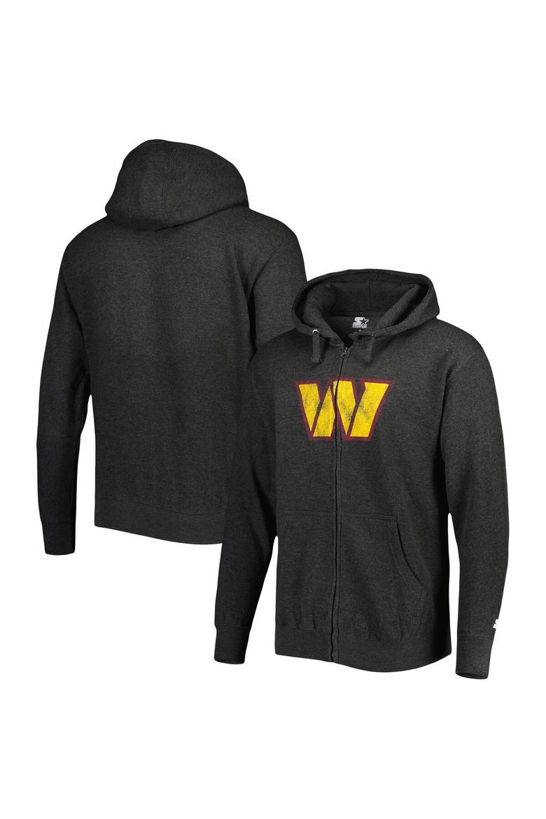 Men's G-III Sports by Carl Banks Heather Charcoal Washington Commanders Perfect Season Full-Zip Hoodie, Main, color, Heather Charcoal