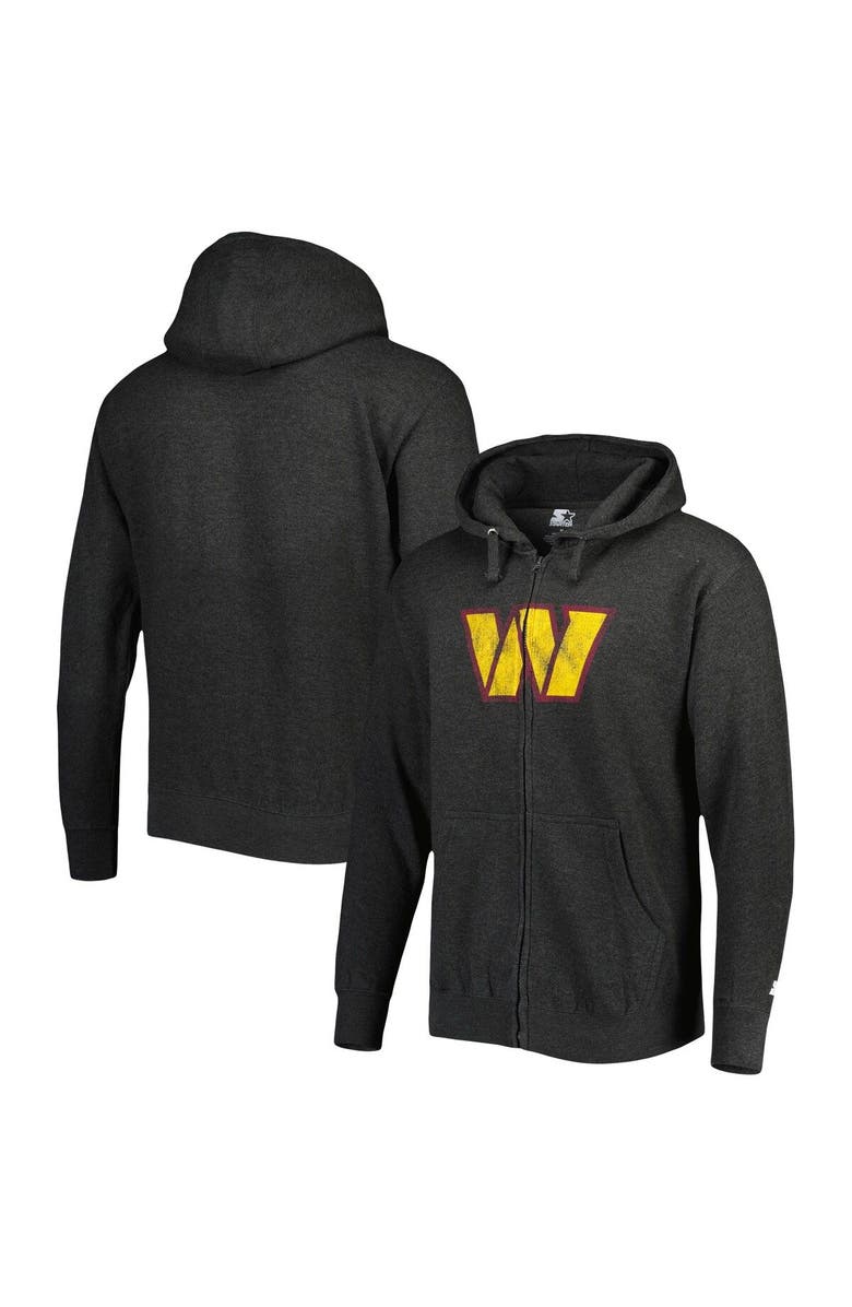 G-III SPORTS BY CARL BANKS Men's G-III Sports by Carl Banks Heather Charcoal Washington Commanders Perfect Season Full-Zip Hoodie, Main, color, 