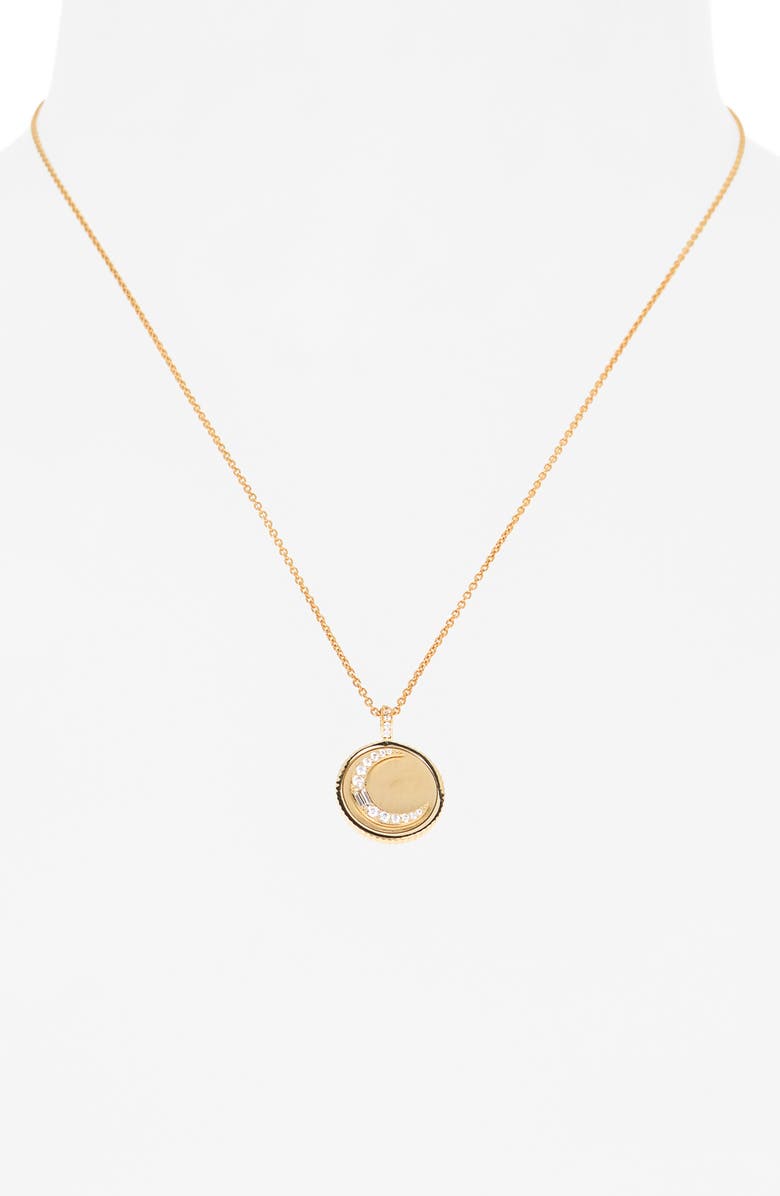 Nadri Crescent Pendant Necklace, Alternate, color, Gold