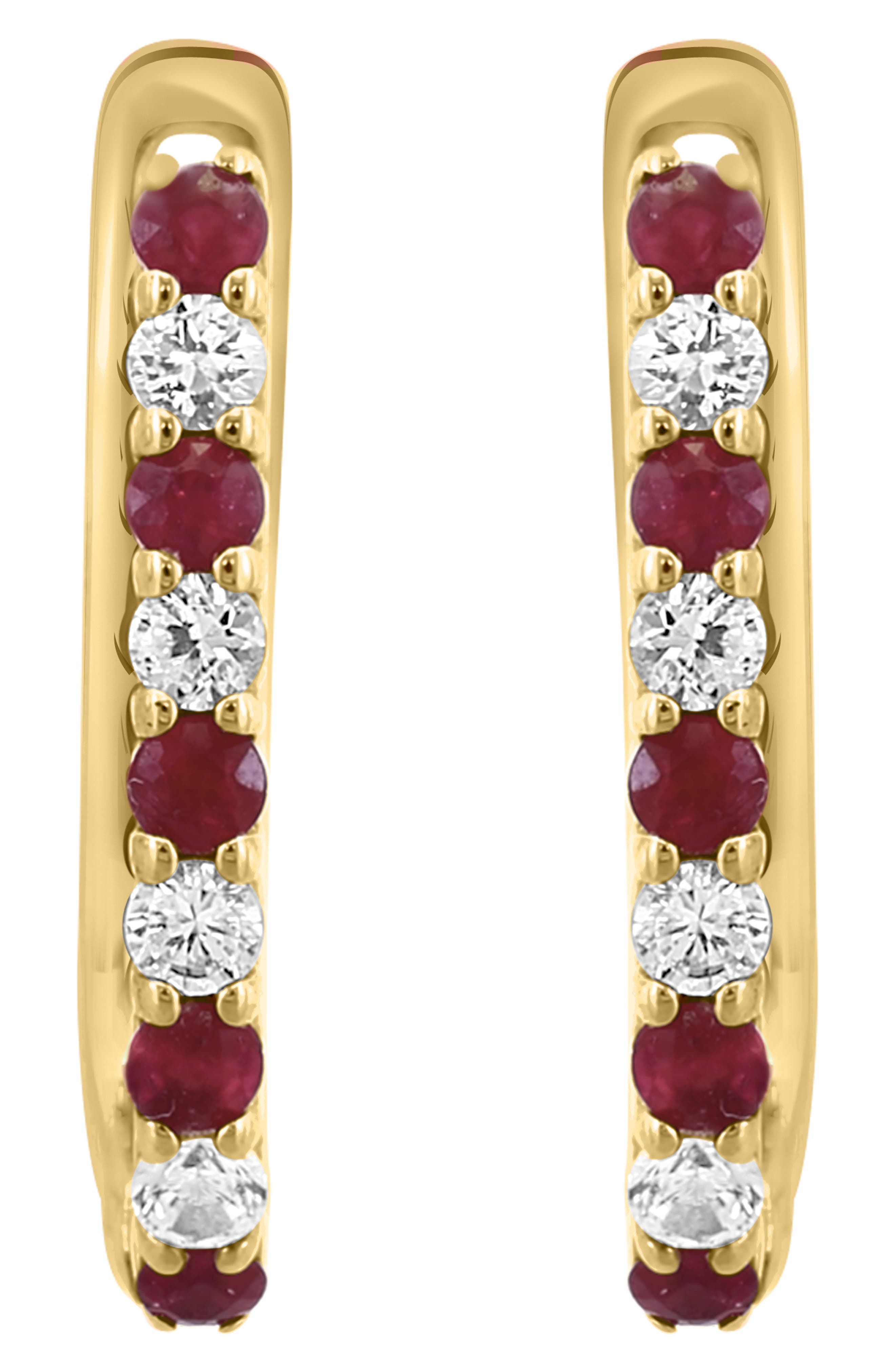 EFFY 14k Gold Plated Ruby Huggie Hoop Earrings (Women) | Nordstromrack