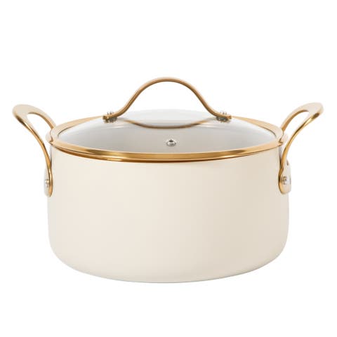 6 Quart Heavy Duty Aluminum Premium PFA Free Ceramic Nonstick Dutch Oven Pot with Lid