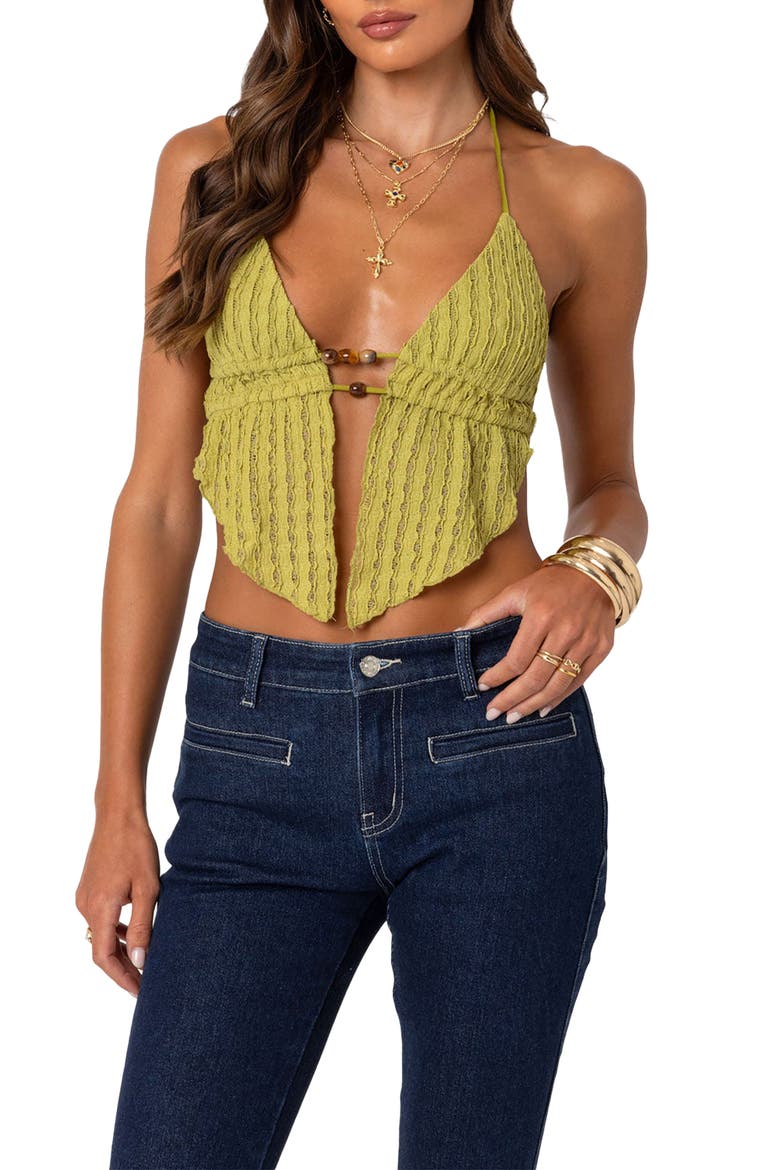Anaya Open Back Hater Top, Main, color, GREEN