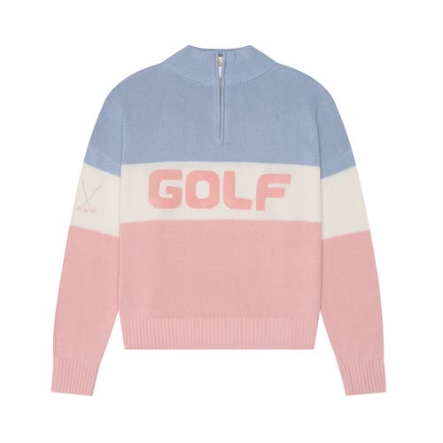 Ellsworth + Ivey Madison Quarter-zip Sweater Golf Colorblock In Multi