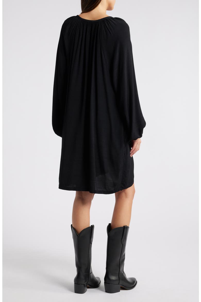 Flowy Button Front Minidress, Alternate, color, BLACK