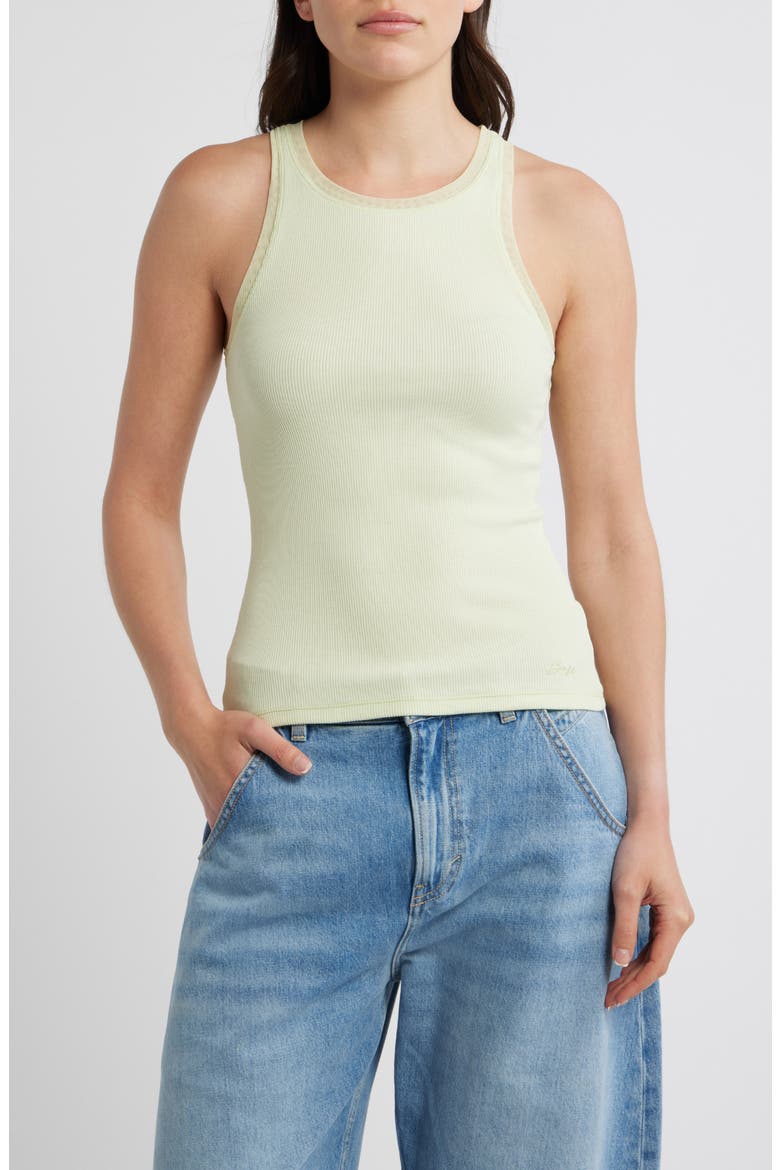 Eplie Stretch Cotton Rib Tank, Main, color, CUCUMBER