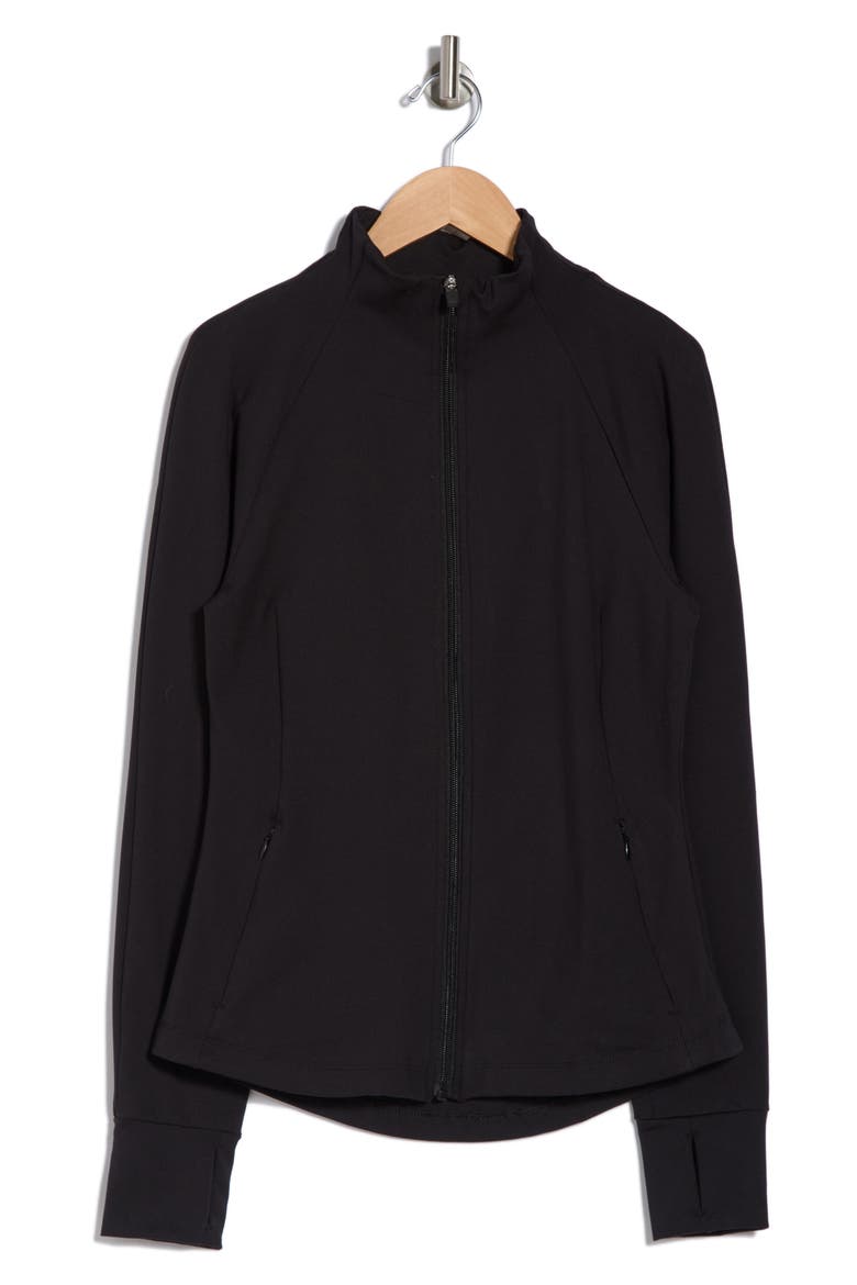 Luxe Zip Jacket, Alternate, color, BLACK
