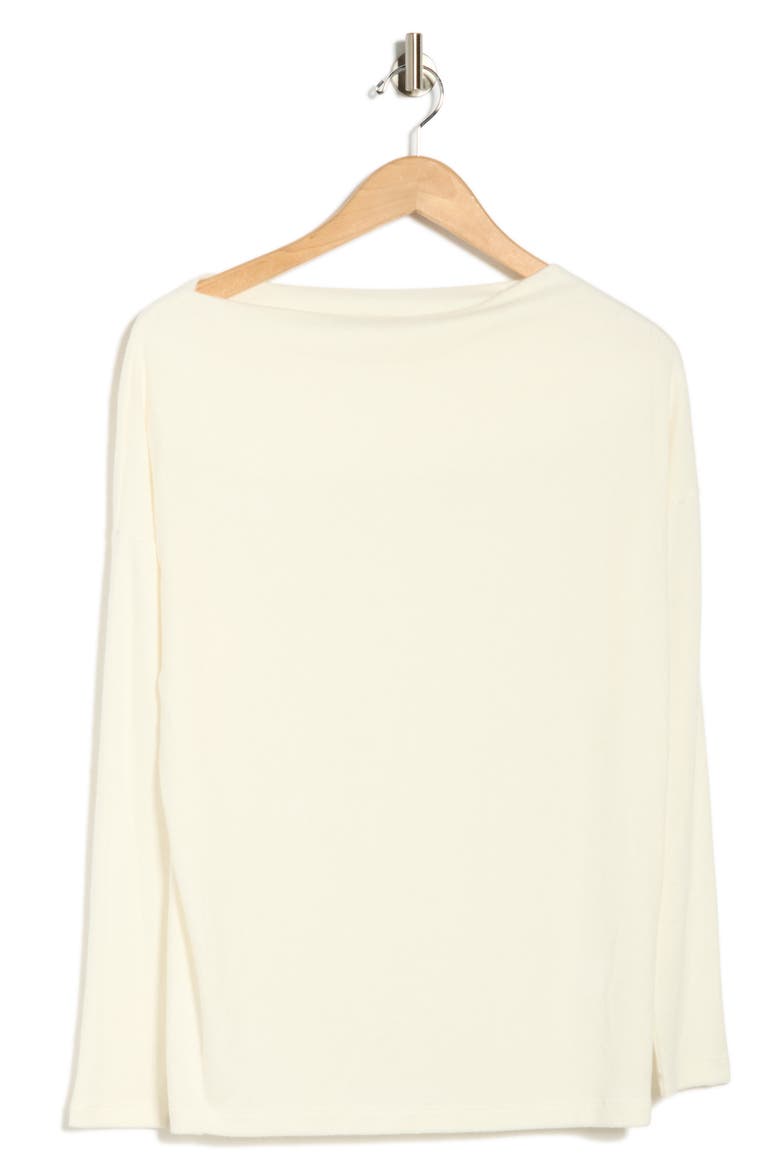 Brushed Knit Boat Neck Top, Alternate, color, IVORY