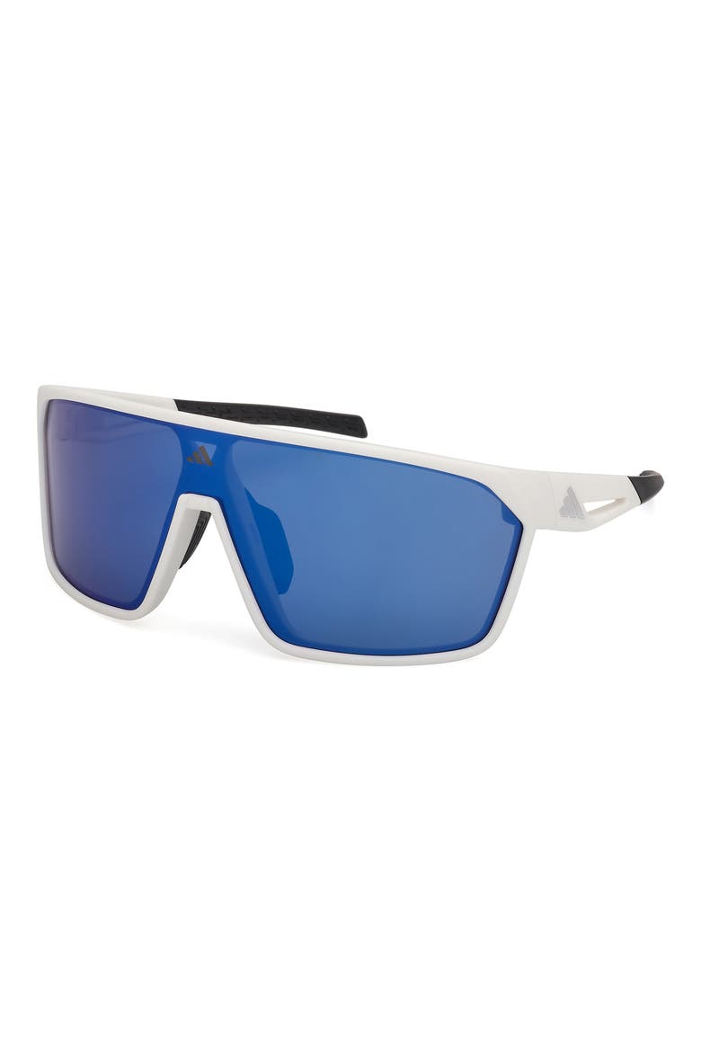 130mm Shield Sports Sunglasses, Alternate, color, WHITE / BLUE MIRROR